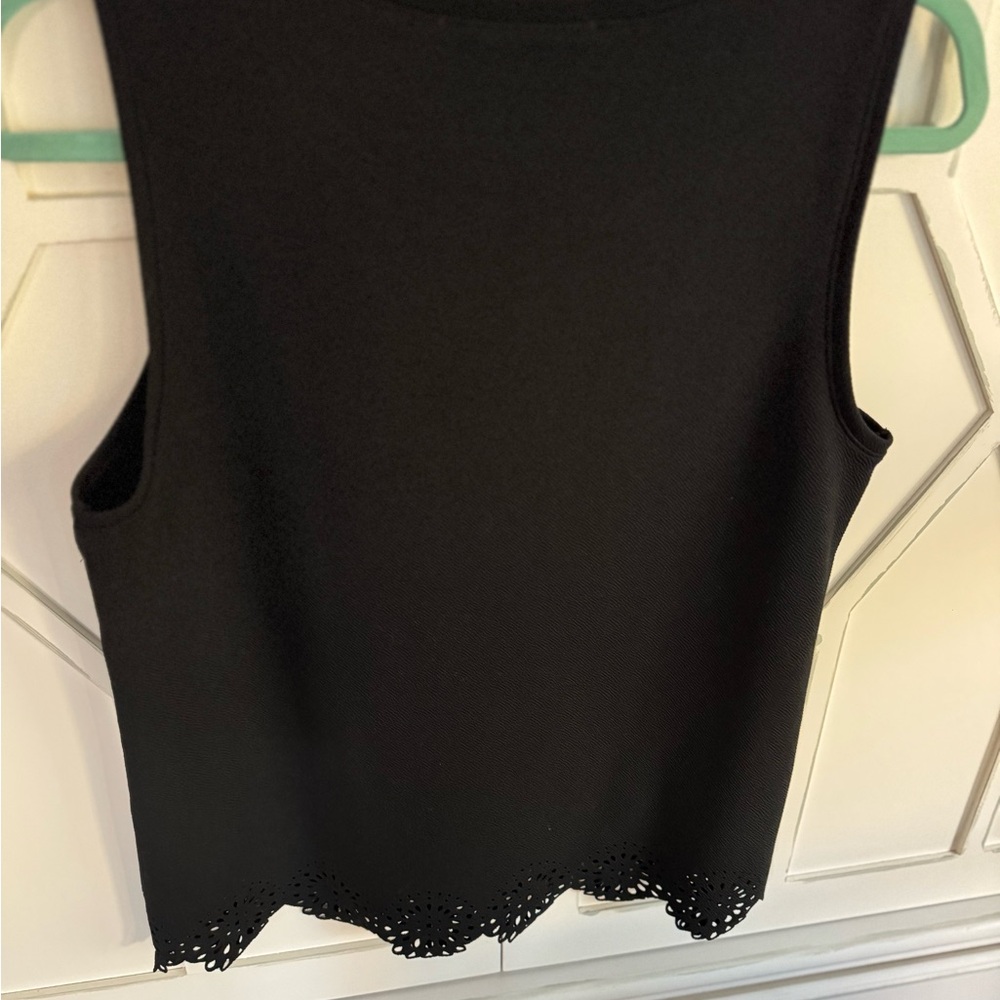LOFT Black Tank Top with Lace Detail - Picture 5 of 5